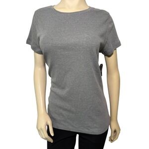 St Johns Bay Womens Grey Single Dye Short Sleeve T-Shirt Large ADHK596884 New